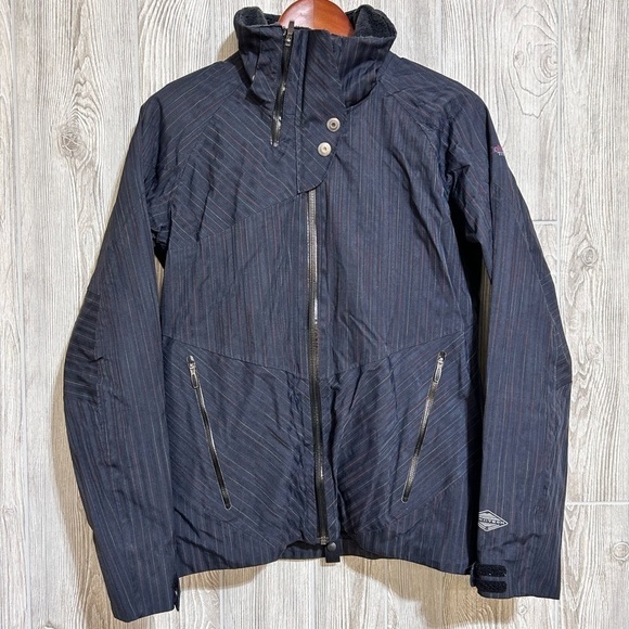Columbia Women's Interchange Dark Blue with Pinstripes Snowboard Jacket Small - Picture 1 of 16